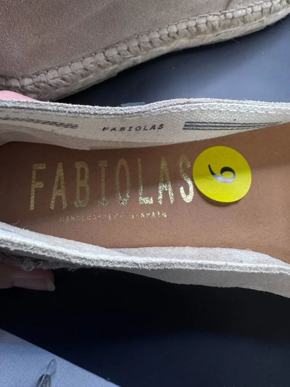 New Sz 9 40 FABIOLAS Espadrilles Suede Embroidered Flats Beige Tan Anthropologie